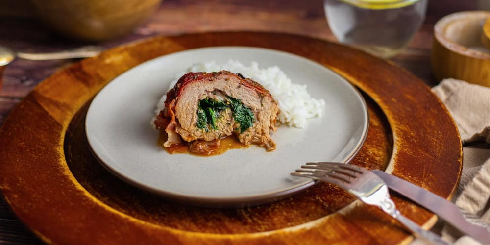 stuffed pork chops baking in the oven